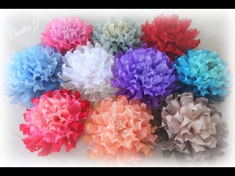 Видео: Брошь ХРИЗАНТЕМА из ткани. МАСТЕР КЛАСС. DIY Fabric CHRYSANTHEMUM Brooch