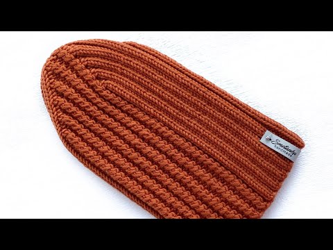 Видео: Шапка резинкой 2/2 с диагональной макушкой #gum2020_fire_hat