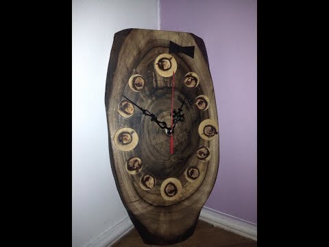 Видео: Деревянные часы с грецкого ореха, Wooden clock, Material walnut and apricot