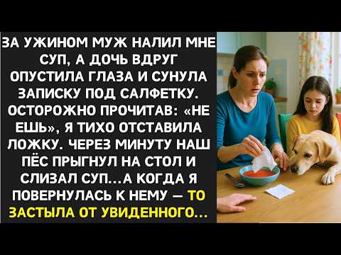 Видео: «Не ешь суп» — было написано в записке которую дочь спрятала под салфетку. Через минуту я всё поняла