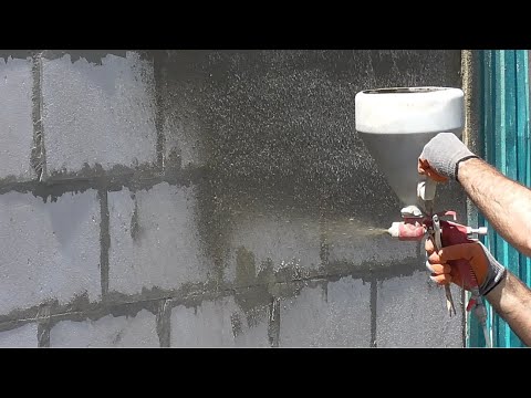 Видео: Простая отделка газобетона, внешняя штукатурка,  состав, особенности  нанесения.