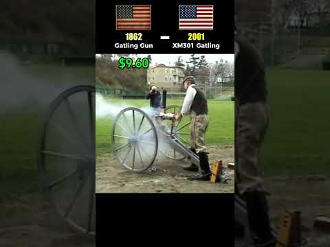 Видео: Первый пулемет Гатлинга против современного XM301 Гатлинга — эволюция скорострельности и стоимост...