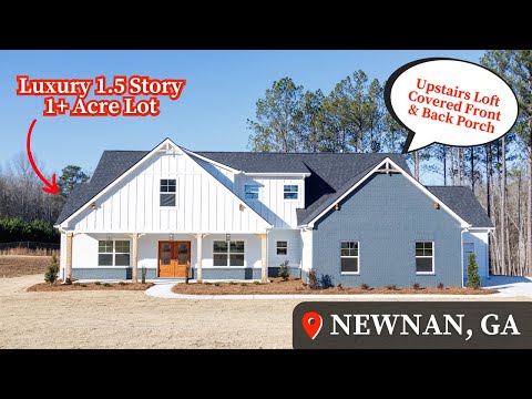 Видео: Жизнь в Ньюнане, Джорджия | Роскошный 1,5-этажный дом | Обзор дома | Планировка Benson A XL | Нов...