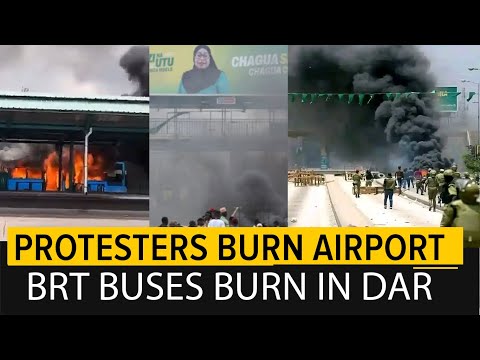 Видео: Танзания потрясена протестами после выборов. Протестующие сожгли аэропорт.