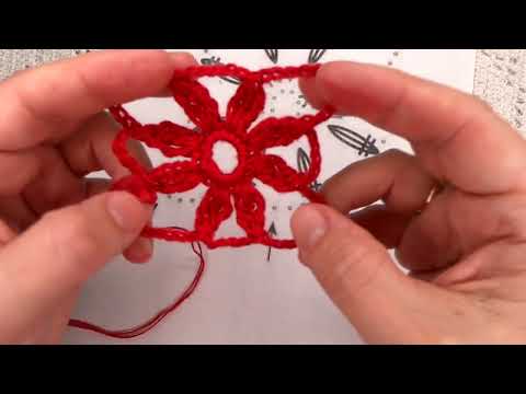 Видео: Цветочный мотив , вязание крючком ( Узор в копилку № 389 )