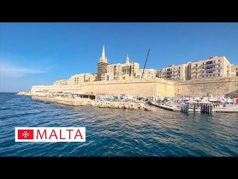 Видео: Мальта. Морское путешествие из города Слимы в Валлетту.