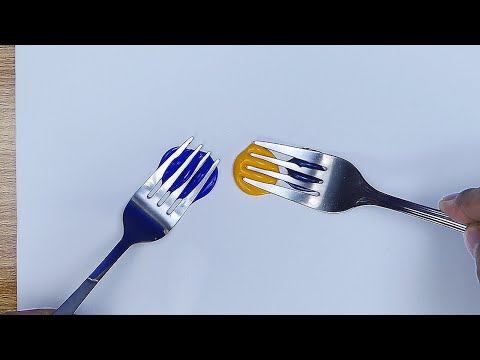 Видео: техника рисования акрилом #15 эстетический осенний лес для начинающих