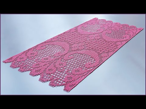 Видео: Филейная салфетка крючком. Часть 3.