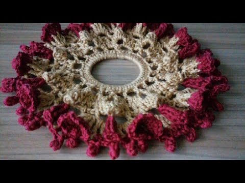 Видео: Резинка для волос крючком. ГВОЗДИКА садовая. 1 ЧАСТЬ ВИДЕО.Elastic band for hair