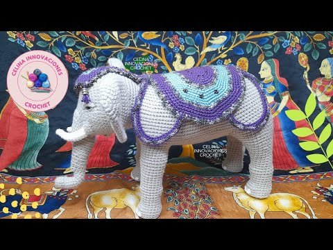 Видео: Слон амигуруми 🐘 элегантное платье с вышивкой крючком от Celina Innovaciones 🧶