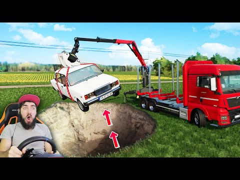 Видео: ДОСТАЛИ ВСЕ МАШИНЫ ИЗ ОГРОМНОЙ ЯМЫ ► Farming Simulator 22 ПО СЕТИ #8