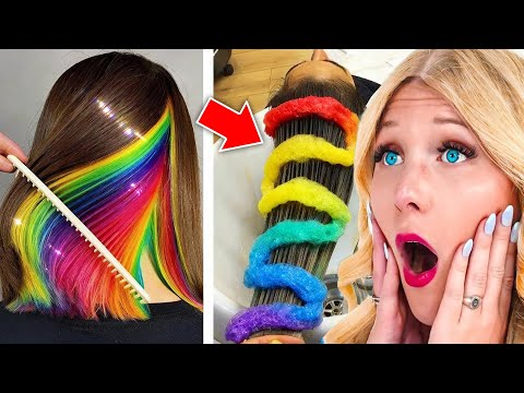 Видео: Радужные преображения волос, в которые вы не поверите