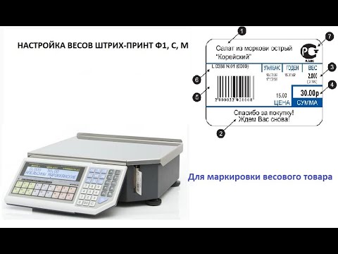 Видео: Настройка чекопечтающих весов Штрих Принт Ф1, М, С. Маркировка весового товара