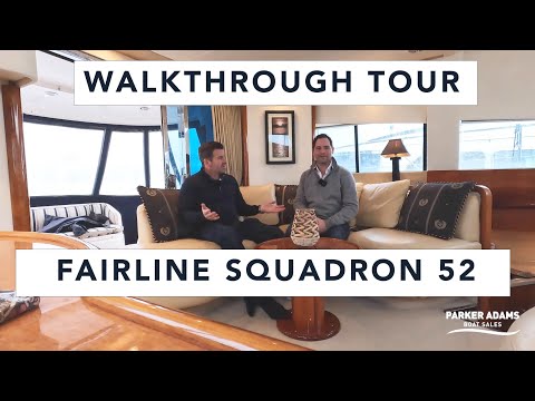 Видео: Fairline Squadron 52 — великолепная моторная яхта в прекрасном состоянии — идеальная для жизни на...
