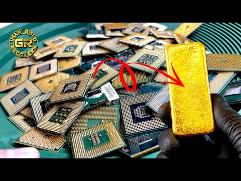 Видео: Извлечение золота из 200 штук процессоров ноутбука | Сколько золота в процессорах ноутбуков?
