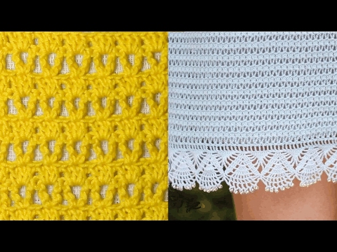 Видео: Узор для юбки крючком, схема