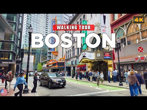Видео: Бостон, Массачусетс — воскресная прогулка в Бостоне 4K Walking Tour