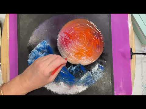 Видео: Аэрозольная краска: искусство галактики в сочетании со смешанной техникой | Пошаговое руководство...