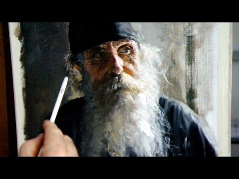 Видео: Видеоурок масляная живопись. 3-х часовой этюд монаха.