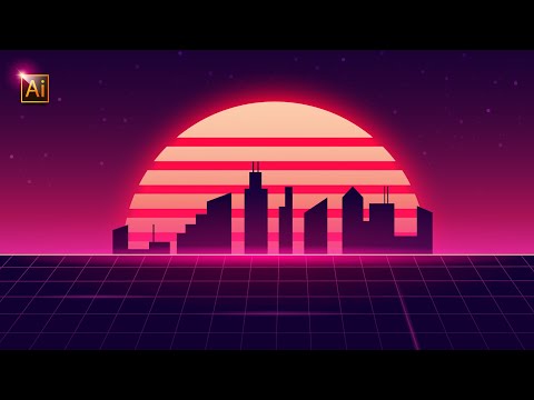 Видео: РЕТРО ФОН В СТИЛЕ 80х ГОДОВ. ТРЕНД 2020. УРОК В ADOBE ILLUSTRATOR ( Иллюстраторе)