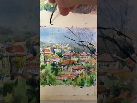 Видео: Сафранболу / Турция 🌳  #акварель #турция #art #painting #safranbolu