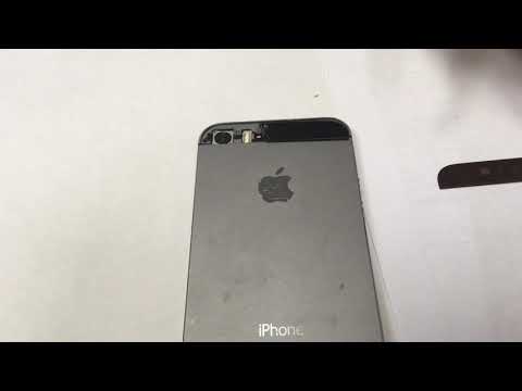 Видео: отклейка заднего стекла Iphone 5s без разбора.