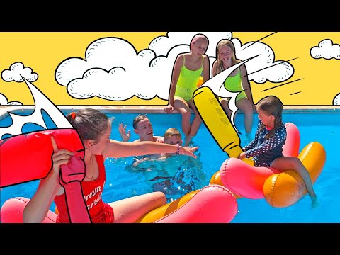 Видео: ЭКСТРЕМАЛЬНАЯ БИТВА НА ХОТ-ДОГАХ! Остаться сухим Челлендж! Сможет ли Амелька победить ребят?