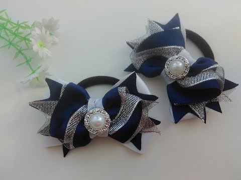 Видео: Бантики Канзаши из лент 2,5 см Мастер Класс / Bows Kanzashi tape 2.5 cm Master Class