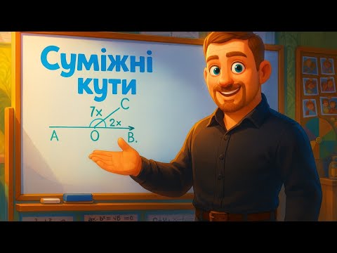 Видео: Геометрія 7 клас. Суміжні кути. (Три основні задачі)