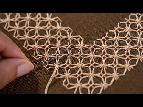 Видео: Японская вышивка на чехле для подушки — Sashiko Elegance