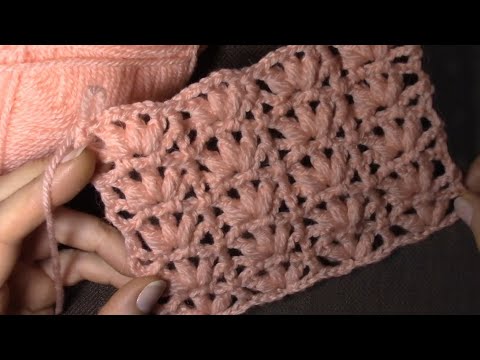 Видео: Узор из пышных столбиков крючком.