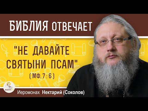 Видео: "НЕ ДАВАЙТЕ СВЯТЫНИ ПСАМ" (Мф. 7:6)  Иеромонах Нектарий (Соколов)