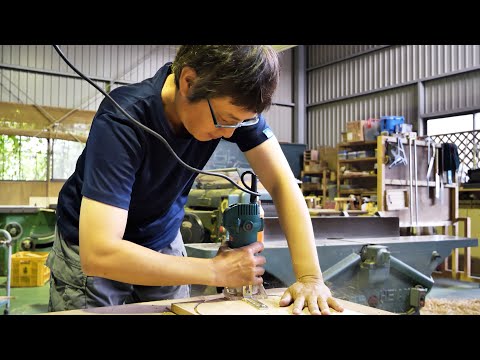 Видео: Японский столяр с 20-летним опытом изготавливает красивый блестящий детский стул