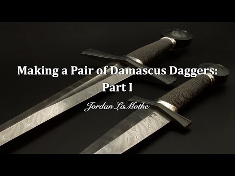 Видео: Изготовление пары дамасских кинжалов: часть 1