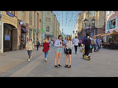 Видео: Москва. Прогулка по пешеходным улицам. Июнь 2023