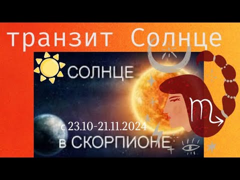 Видео: Транзит Солнце ☀️ по знаку Скорпиона ♏️ с 23.10 - 21.11.2024.