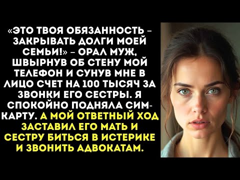 Видео: Муж разбил мой телефон и приказал оплатить долг сестры в 100 000. Но через час ему позвонили...