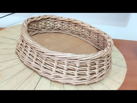 Видео: Корзина-поднос.Загибка, Розга из четырех трубочек.