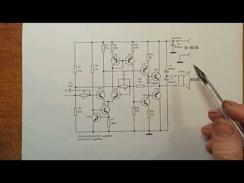 Видео: Транзисторный усилитель на 40вт с однополярным питанием.
