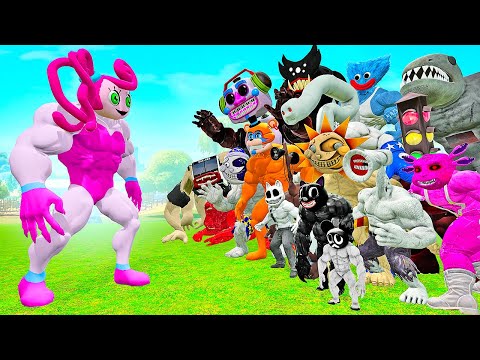 Видео: КАЧОК МАМА ДЛИННЫЕ НОГИ ПРОТИВ ВСЕХ КАЧКОВ МОНСТРОВ В ГАРРИС МОД! MOMMY LONGLEGS В Garry`s Mod!