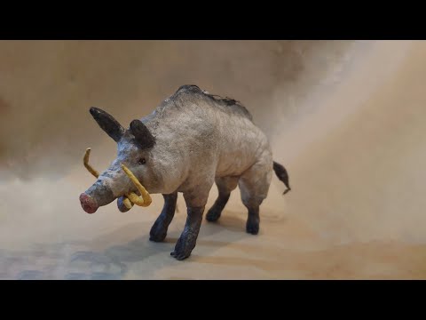 Видео: МК дикий "кабан из ваты" в стиле ретро