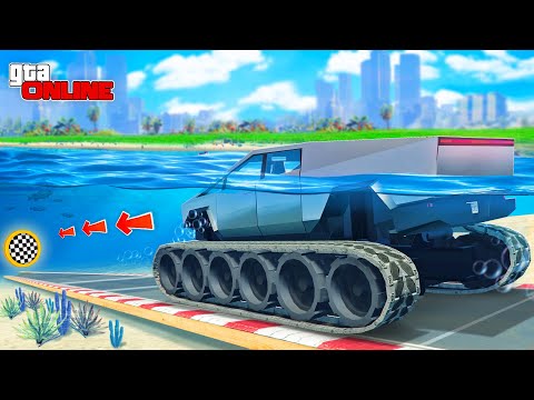 Видео: КАК ДАЛЕКО КИБЕРТРАК НА ГУСЕНИЦАХ СМОЖЕТ ПРОЕХАТЬ ПОД ВОДОЙ ДО ФИНИША? ЭКСПЕРИМЕНТЫ ГТА 5