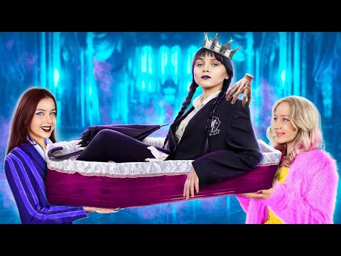 Видео: Уэнсдей Аддамс в Реальной Жизни! Комната Милой vs Плохой Девушки в Колледже