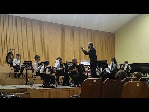 Видео: А.Доренский "Сербский танец" Оркестр Лицея искусств под упр.И.Д.Минякова. Баян Александра Путниньш 