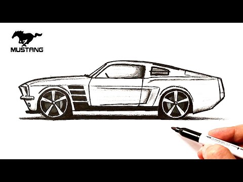 Видео: Как нарисовать Форд Мустанг Шелби GT500