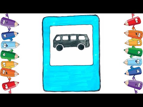 Видео: Автобусная остановка Учим дорожные знаки Bus stop Learning road signs