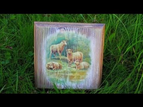 Видео: Как нанести декупажную карту на деревянную поверхность? | Доска с обжигом