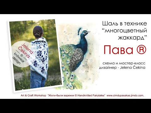Видео: Многоцветный жаккард: Шаль ПАВА ® #МК 4001 #cimdupasakas #жилибыливарежки #handknittedfairytales