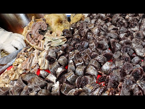 Видео: Корейская колбаса Sundae (кровяная колбаса) - корейская уличная еда