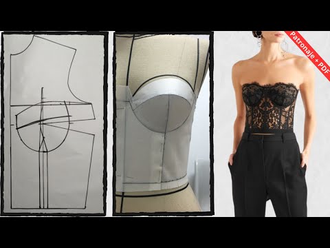 Видео: БЮСТЬЕ/Выкройка Haute Couture + Выкройка для скачивания.